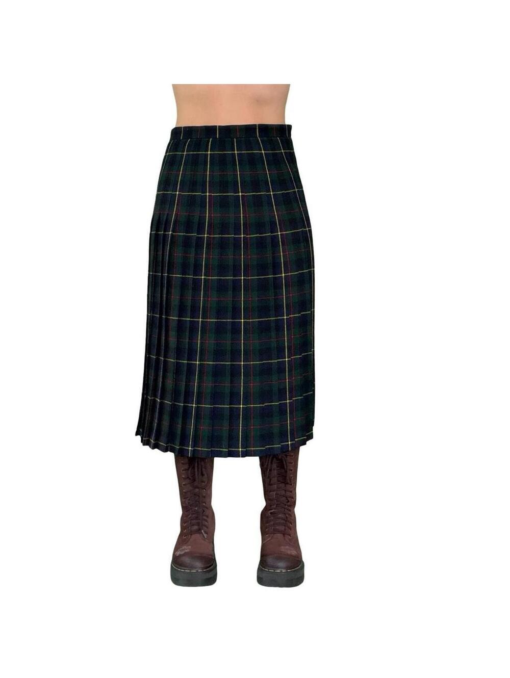 90s GRUNGE ACADEMIA WOOL SKIRT